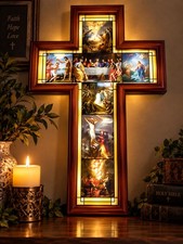 Bradford Exchange Light of Christ Illuminated Cross 2007 Limited Edition Working picture