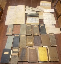BIG Antique Lot 19 Ledgers Coal Mining Surveys SE Kansas MO 1913-1970 & 1906 RR picture