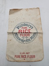 Vintage Pillsburys Pure Rice Flour Sack 5 lbs picture