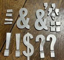 RARE FIND* 20 pcs ~ 3 Inch Vintage Aluminum Symbols- &, $ ,   -NOS- Sign Making picture