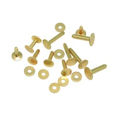 50 Sets Solid Brass #12 Size 12 Copper Burrs Rivets Washers 3/4 inch (19mm) Long picture