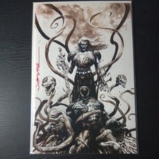 SIGNED 🔑 🔥KNULL King In Black #2 B&W VARIANT Signed By Jerome Opena COA picture
