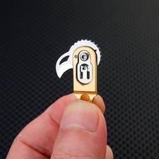 Mini Folding Keychain Knife Titanium Alloy Handle EDC 7Cr Steel Blade Compact picture
