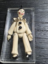 vintage hand-painted miniature articulated Pierrot clown With jointed limbs picture