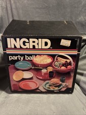 Vintage 1970s Ingrid Chicago “Party Ball” Picnic Set for 6 in Box picture