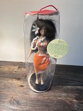 Vintage 1980 Tahiti Hula Girl Dancer Souvenir Doll Poupees MAREVA, With Tags picture