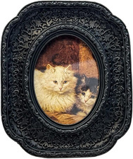 2.5X3.5 Mini Vintage Oval Picture Frame Antique Black Wallet Wall Art picture