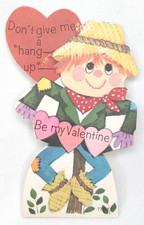Vintage 1960s Halloween Scarecrow Valentine Greeting American Stationery Unused picture