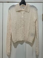 Dries Van Noten ivory textured crinkle puckered button down collared top size M picture