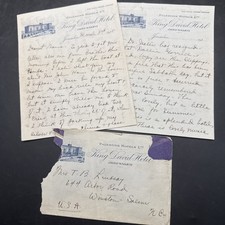 1935 RARE King David Hotel Jerusalem Palestine 2 page letter stationary envelope picture