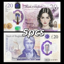 ENGLAND, 5Pcs Commemorative Notes 20 pounds, Monica Bellucci; Joseph Turner, UNC picture