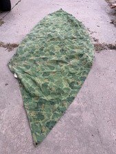 ORIGINAL POST WWII KOREAN VIETNAM WAR US USMC MARINE CAMO  SHELTER HALF-1953 picture