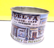 SOUVENIR VIRGINIA CITY NEVADA DELTA GAMING SALOON AND CAFE TIN CUP picture
