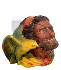 Vintage Bossons England Chalkware Buccaneer W/ Parrot 1960’s picture