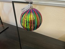 2017 Neiman Marcus Christmas Ornament Hand Blown Hand Painted Glass Brand New picture