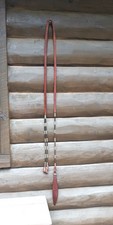 Vintage Nickle Silver Ferrule Romal Romel Brwn Leather Western Show Parade Reins picture