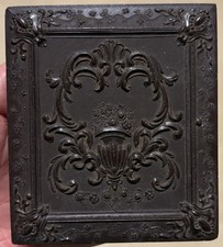Antique Gutta Percha Case Festoons Urn Floral Tin Type Pink Cheeks Baby Girl picture