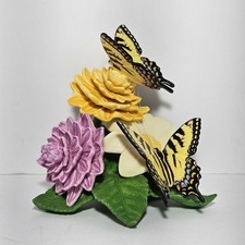Lenox Swallowtail Splendor Butterfly Meadow Yellow Flowers New in Box Rare picture
