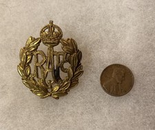 WWII R.A.F. (Royal Air Force) ORIGINAL Brass Cap Badge * picture