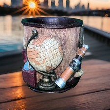 Russ Berrie WORLDLY IMAGES  3D Resin Pen Pencil Holder Cup Desktop ORGANIZER picture