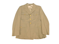 US Navy Khaki Coat 41 Named Captain Service Dress Jacket Vintage Uniform 1956 picture