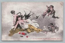 Keith's Theater Decoration BOSTON Topless Woman w Cherub Angels Tojetti Art UDB picture