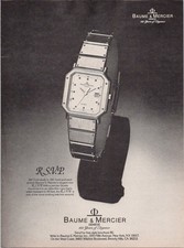 Baume & Mercier R.S.V.P. 1981 Vintage Print Ad 18K Gold Steel Watch picture