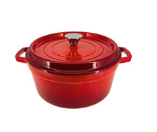 Red Enameled Cast Iron Dutch Oven Pot with Lid | Oven Safe | Heavy Duty picture