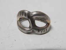 ANTIQUE OLD PAWN NAVAJO INDIAN SANDCAST STERLING SILVER RING - sz 7 picture