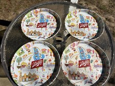 Lot Of 4 Vintage 1957 Schlitz Beer Serving Tray Schlitzerland US Cartoon Barware picture