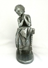 Antique MATHURIN MOREAU Child on Chair Statue Sculpture ~ Spelter Metal Bronze picture