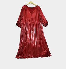 Torrid Red Liquid Knit Maxi Dress 3/4 Sleeve V-neck Shiny Shimmery Lined Size 3X picture