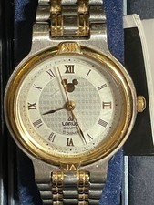 Lorus Elegant Women's Mickey Mouse Watch Metal Two Tone Band NEW in Box VTG picture