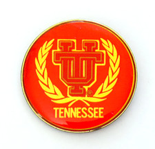 University Of Tennessee Lapel Pin Vintage Wreath Red Gold Tone Round School picture