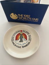 Vintage 1982 Worlds Fair, Knoxville TN, Plate & Stamps picture