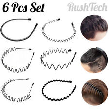 6 PCS Metal Hair Headband Wave Style Hoop Band Comb Sports Hairband Men Women picture