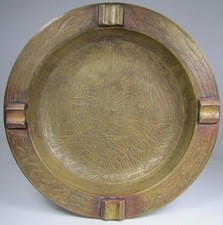 Ducks Marsh Antique Bronze Decorative Art Cigar Ashtray Tray Arts & Crafts picture