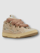 $970 Lanvin Men's Beige Curb Leather Low-Top Sneaker Shoe Size US 11/EU 44 picture