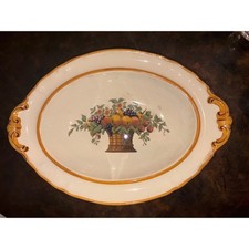 Villeroy & Boch Old Grevins Oval Serving Platter Fruit Basket Vintage 18.5 Inch picture