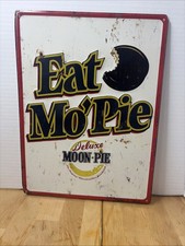 Eat Mo Pie Moon Pie Tin Sign Candy Advertising Wall Decor Kitchen Bar picture