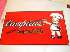 1993 Campbell’s Soup Ande Rooney Porcelain Enamel Sign Campbell Kids 12.5” picture