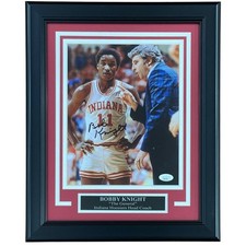 Bobby Knight Autographed Indiana Hoosiers (with Isiah Thomas) Deluxe Framed 8x10 picture