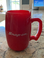 VINTAGE SNAP-ON ACRYLIC RED MUG  14 Oz 5.5” Tall *RARE* picture