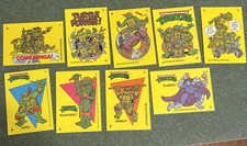 1989 Topps Teenage Mutant Ninja Turtles Vintage Stickers Lot of 10 & Puzzle back picture