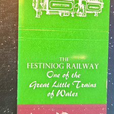 vintage “The Festiniog Railway” Great Little Trains of Wales matchbook cover picture