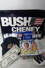 Bush Cheney Campaign Lot  Stickers,  Political Memorabilia, Hat picture