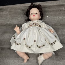 Y2k Madame Alexander Pussycat Baby Doll 2000 Lace Ribbon Embroidery Dress picture