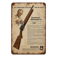 Browning Automatic-5 Metal Sign Vintage Firearms Rustic Wall Art - 3 Sizes picture