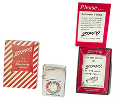 Vintage 1956 Zippo CIB Detroit Ball Bearing DBB 1957 Anniversary UNFIRED Insert picture