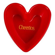 Cheerios Cereal Bowl General Mills Heart Shaped Red Plastic Vintage 2001 picture